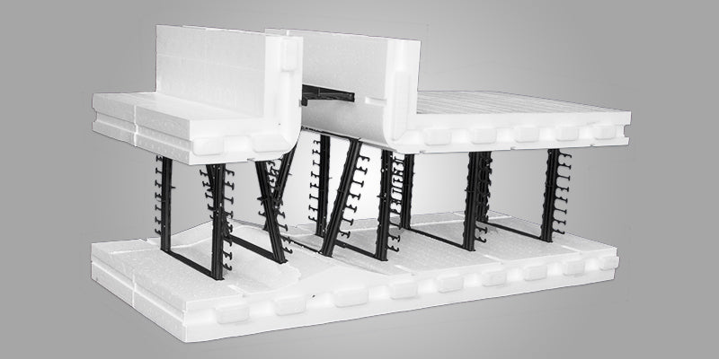 FoxBlocks® Insulated Concrete Form - Transition T Block - 8" to 6" Core Width